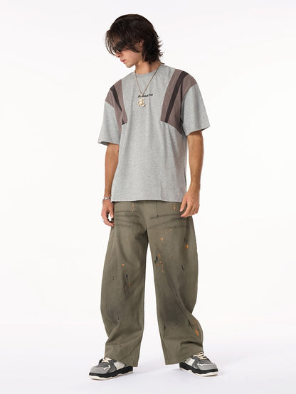 Retro Inkjet Dirty Dyed Barrel Pants 