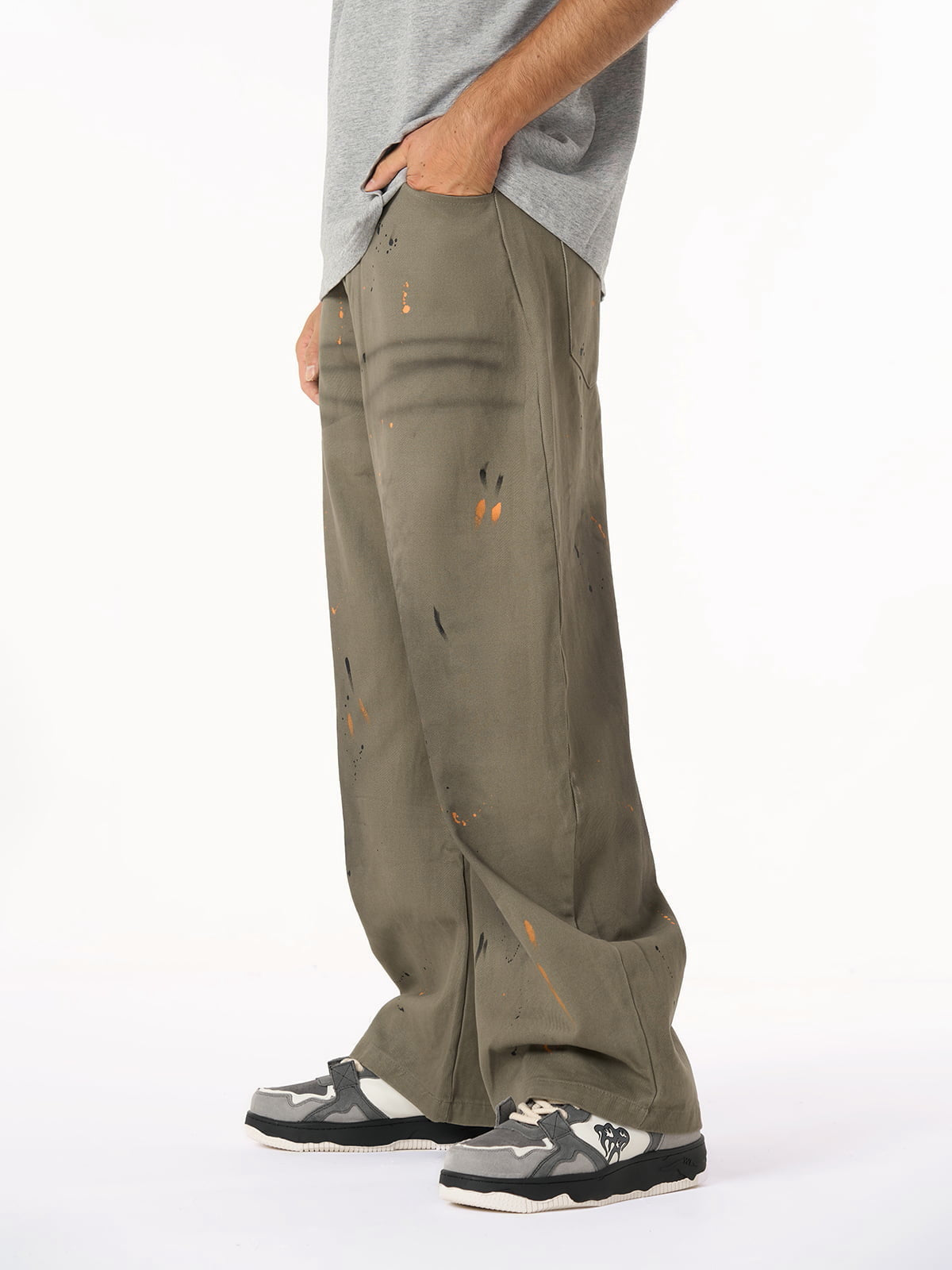 Retro Inkjet Dirty Dyed Barrel Pants 