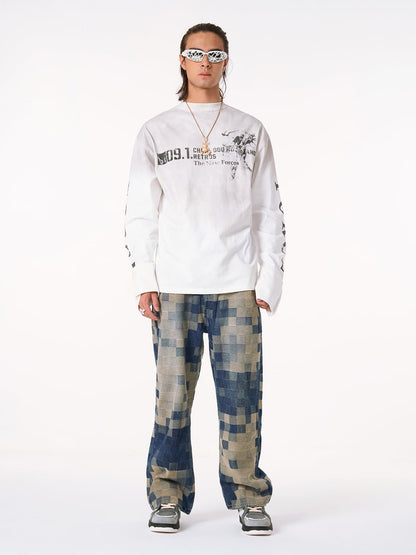Distressed NO. 09 Long Sleeve T-Shirt 