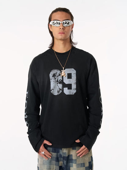 Distressed NO. 09 Long Sleeve T-Shirt 