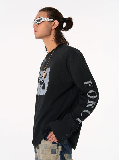 Distressed NO. 09 Long Sleeve T-Shirt 