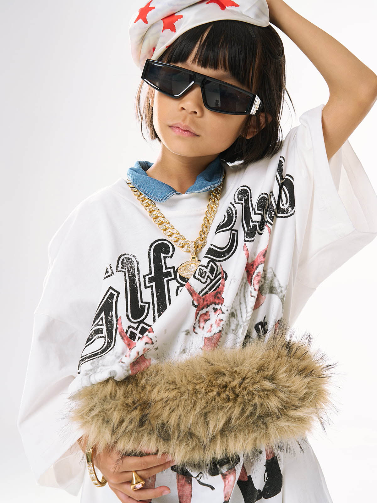 Graffiti Letters Devil Design Graphic T-Shirt 