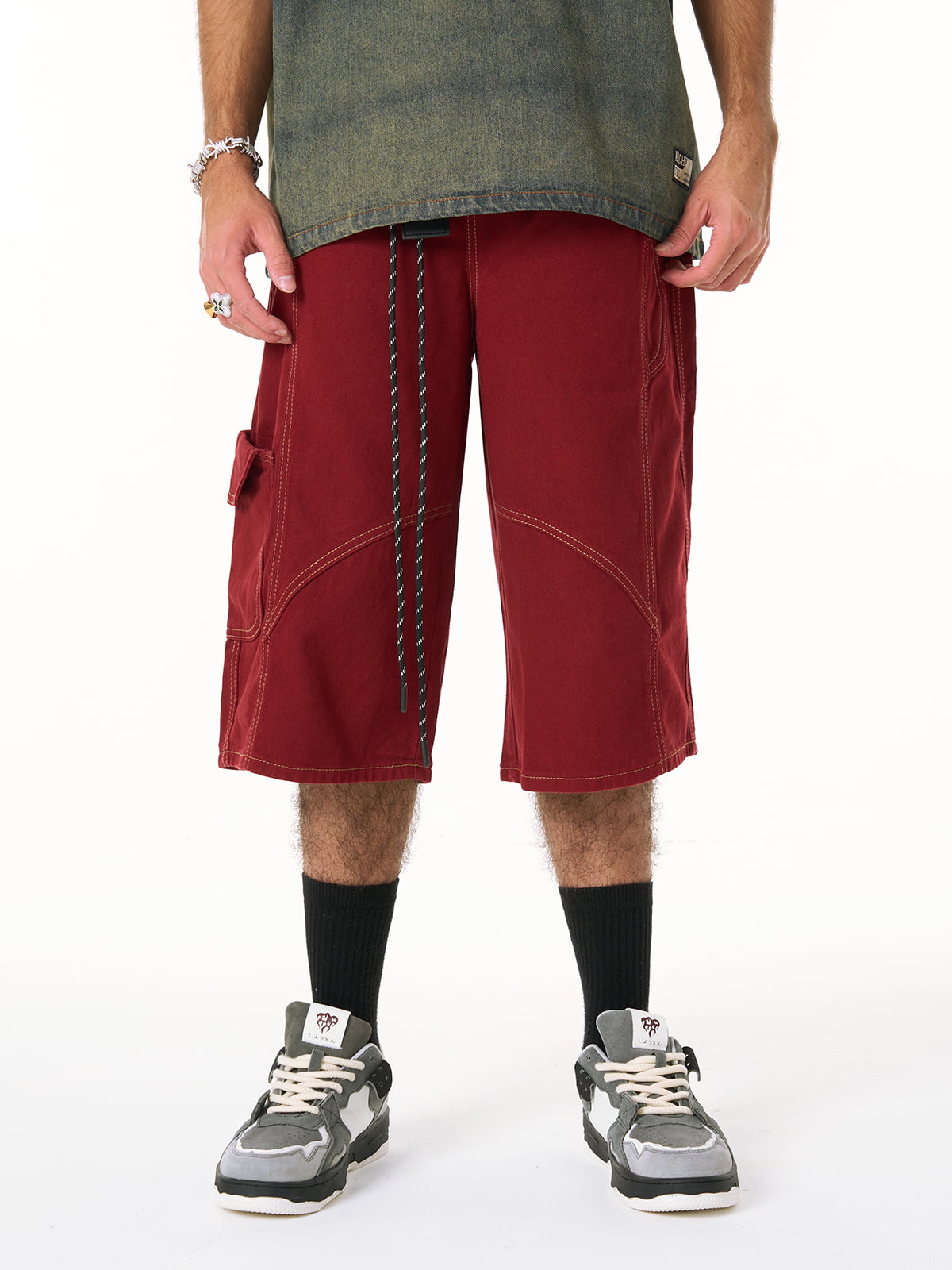 Welt-Embellished Cargo Jorts - 2408 