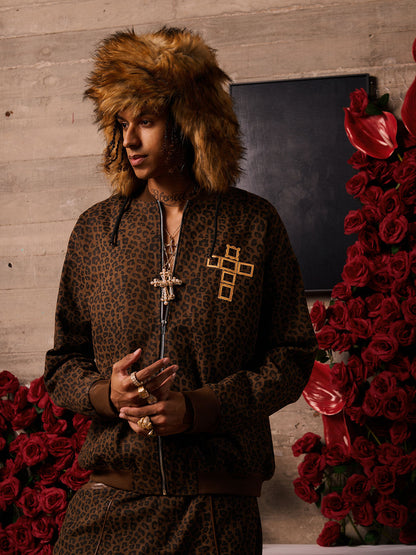 SUPM Letter Graffiti Cross Frame Leopard Print Set 