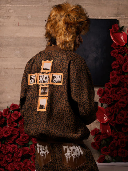 SUPM Letter Graffiti Cross Frame Leopard Print Set 