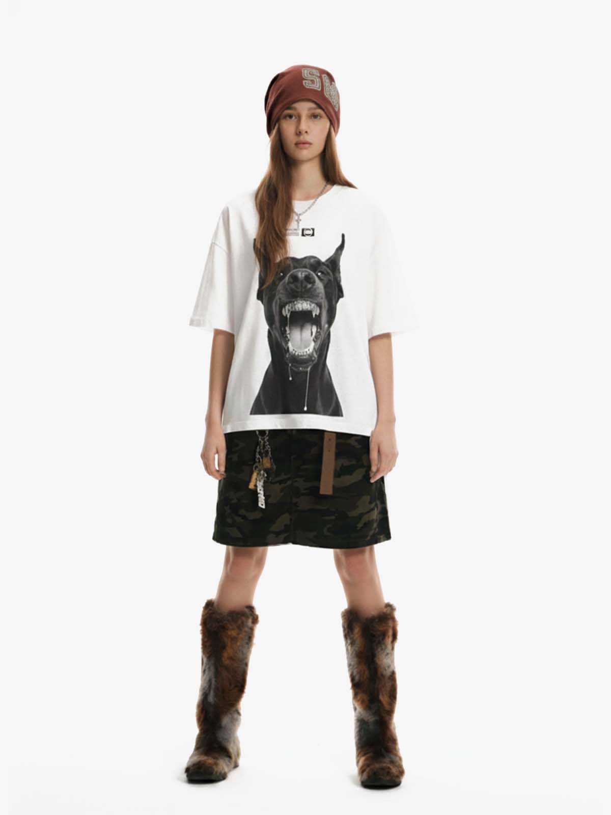 Snarling Doberman Graphic T-Shirt