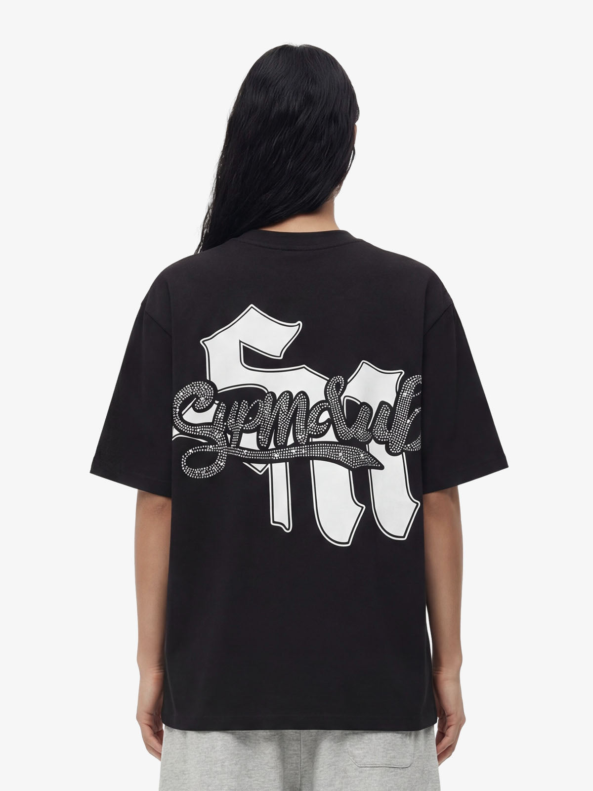 Retro Cupid Rhinestone Graphic T-Shirt