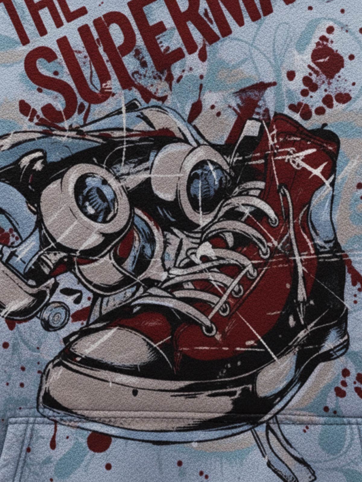 Stylish Graphic Hoodie with Bold Sneaker Design for Casual Wear 