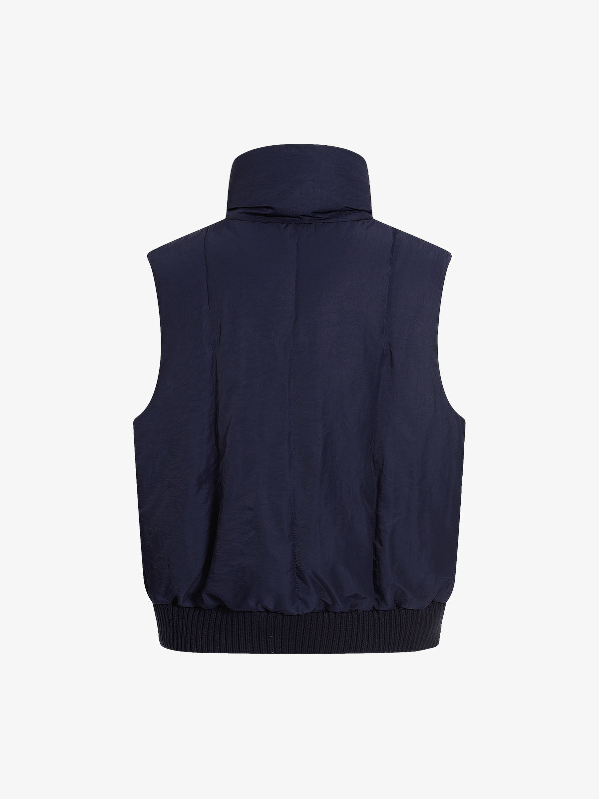Street High-Neck Asymmetrical Placket Cotton Vest
