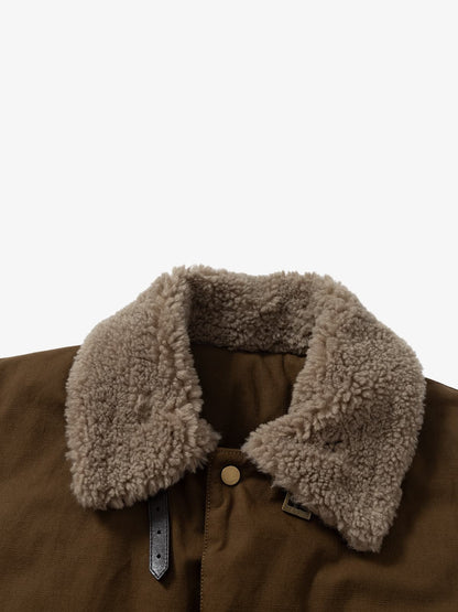 Winter-Ready Corduroy Jacket with Faux Fur Trim for Men 