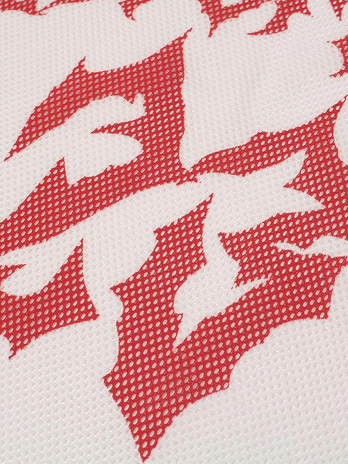 Mesh Jersey T-Shirt with Red Number 03 Print and Stitched Details 