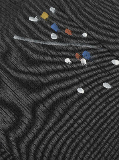 Stylish Wide-Leg Trousers with Artistic Embroidery and Adjustable Drawstrings 