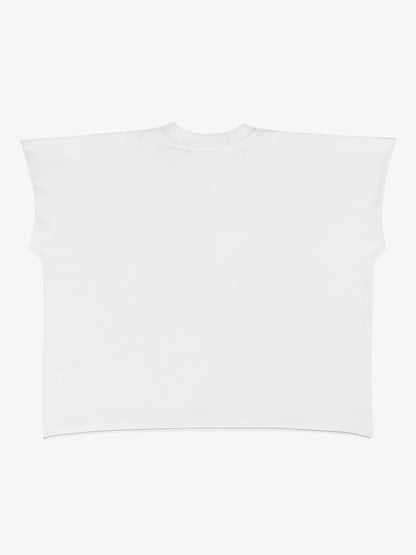 Gothic Text Graphic Cut-Off Sleeveless T-Shirt