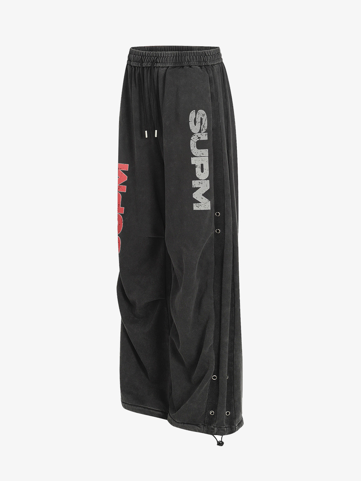 Stylish Wide-Leg Trousers with Bold Side Lettering for Casual Wear 