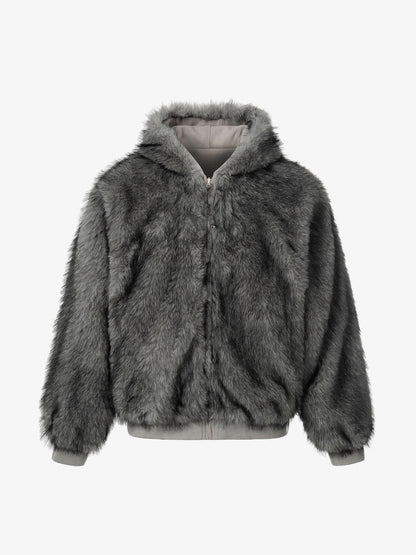 Stylish Faux Fur Hooded Jacket for Winter Warmth and Fashion 