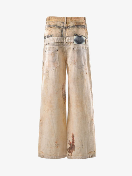 High-Waisted Wide-Leg Cargo Pants with Unique Pocket Design 