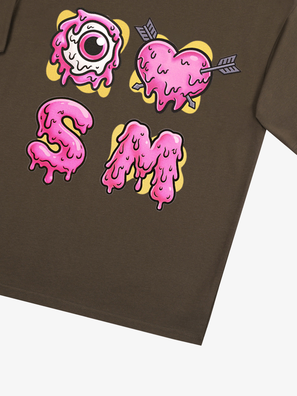 Thesupermade eyeball and love graffiti declaration T-shirt 