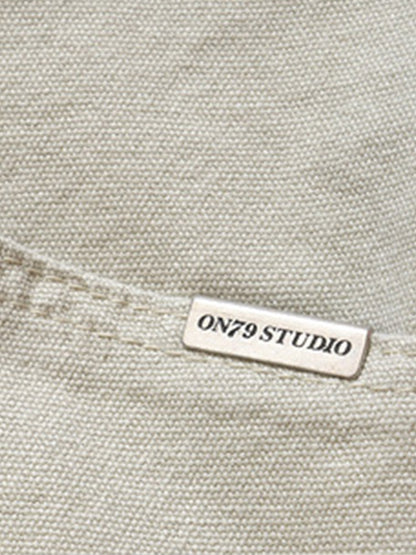 Retro Structured  Design Cargo Shorts 