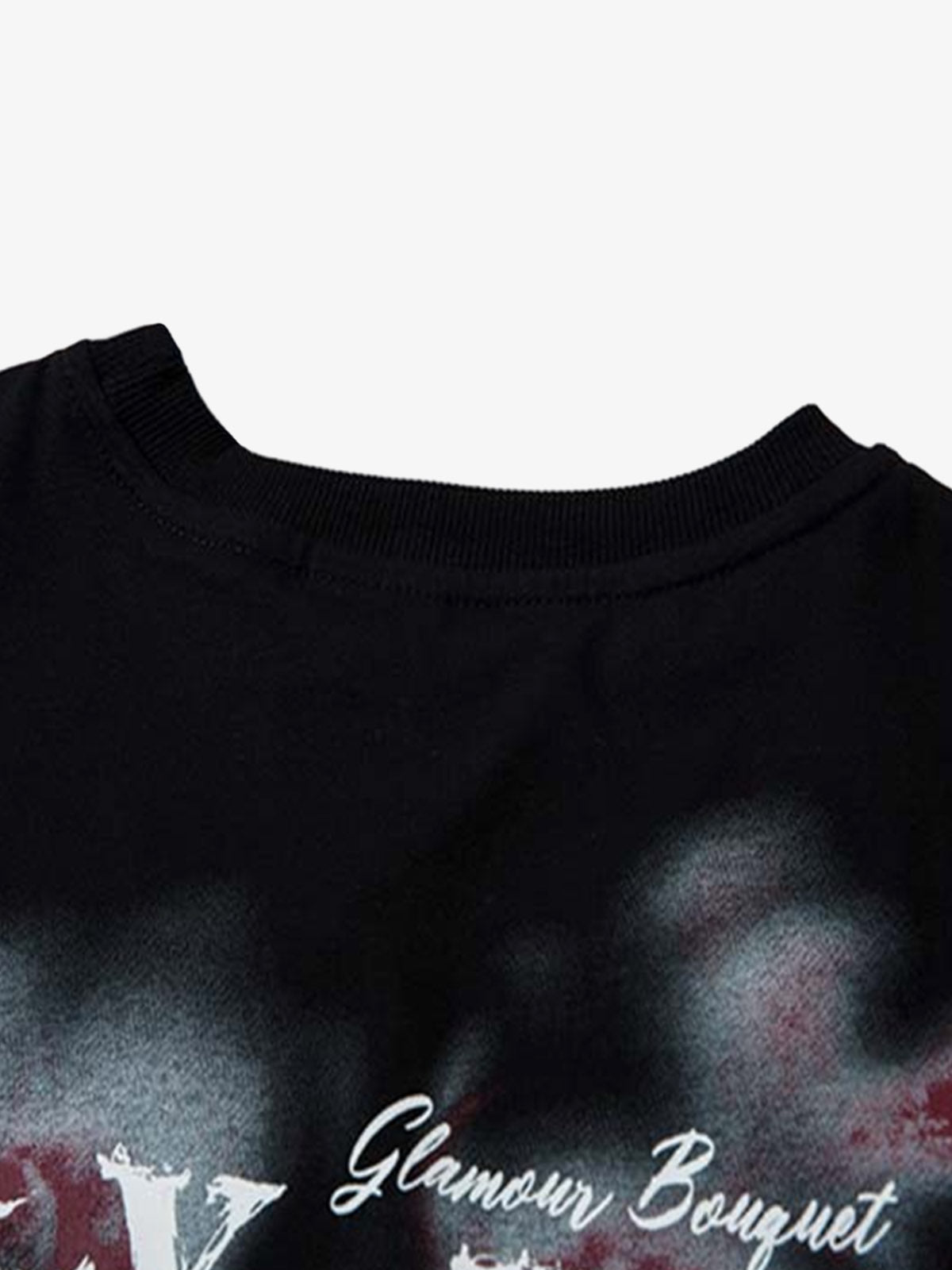 Butterfly Letters Printed Round Neck Long Sleeve T-shirt 