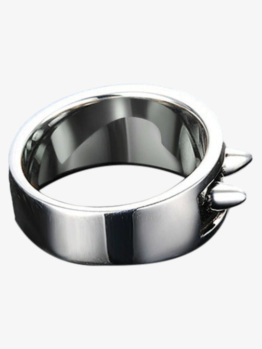 Stainless Steel Punk Spike Ring for Men and Women - Edgy Fashion Statement Jewelry with Bold Cone Studs 