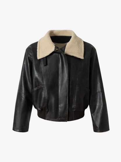 Stylish Aviator Jacket with Faux Fur Collar - Perfect for Casual and Fashionable Looks 