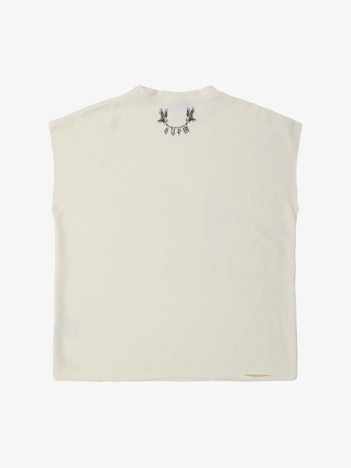 Supermade Waffle Thorn Print Sleeveless T-Shirt?