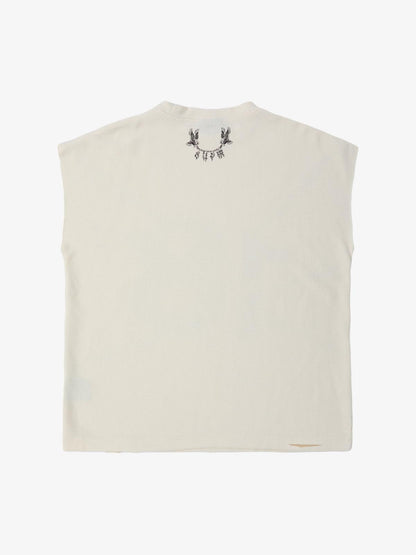 Supermade Waffle Thorn Print Sleeveless T-Shirt?