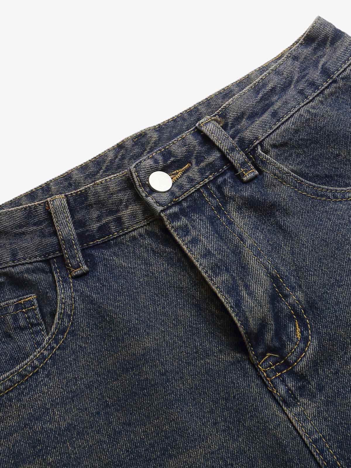 Unique Embroidered Wide-Leg Jeans with Quirky Patches for Fashion Lovers 