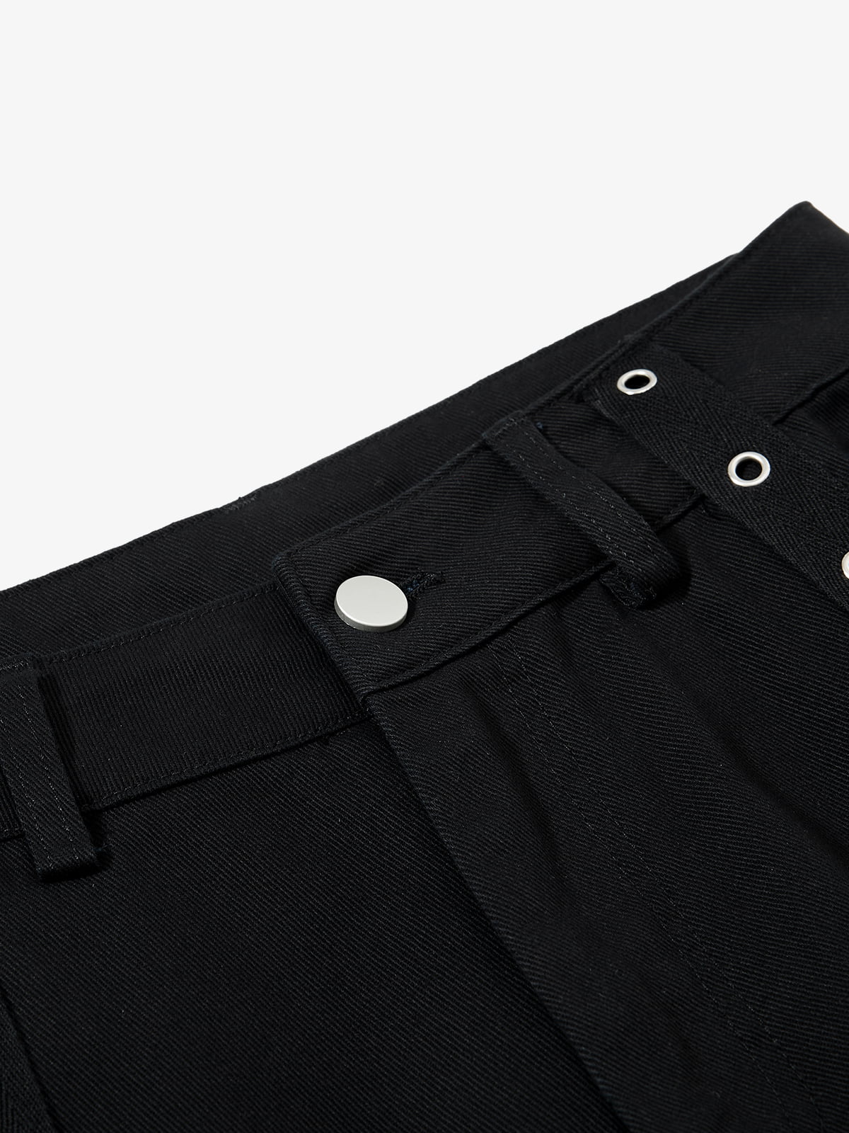Cotton Blend Black Wide Leg Cargo Pants with Gothic Print and Metal Eyelets for Streetwear Fashion?