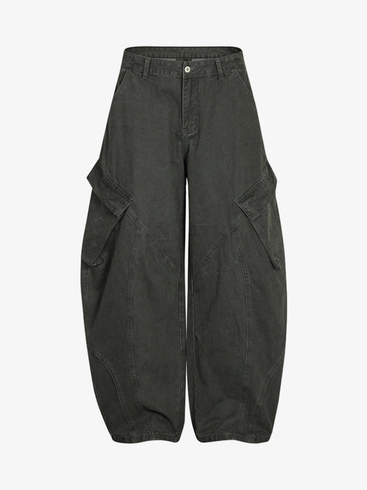 Wide-Leg Cargo Pants with Unique Pocket Design for Casual Style 