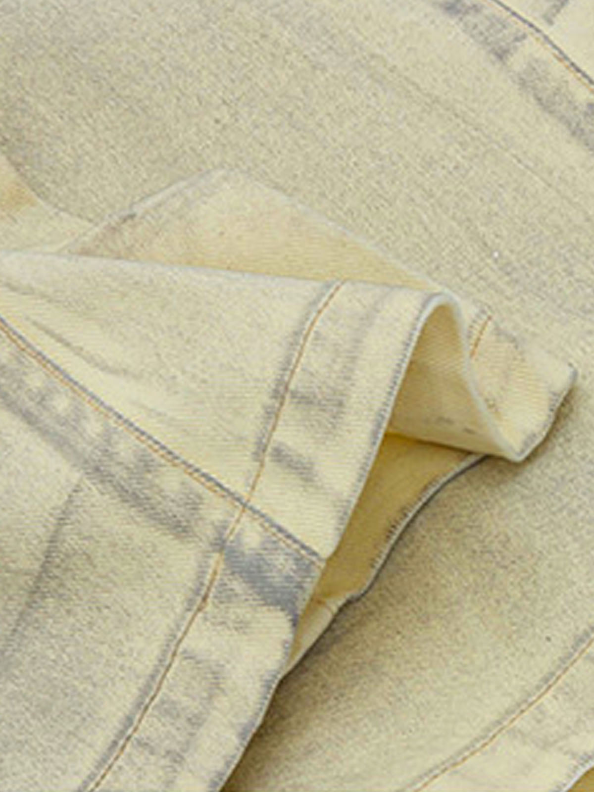 Washed Print Baggy Denim Shorts - 2375 