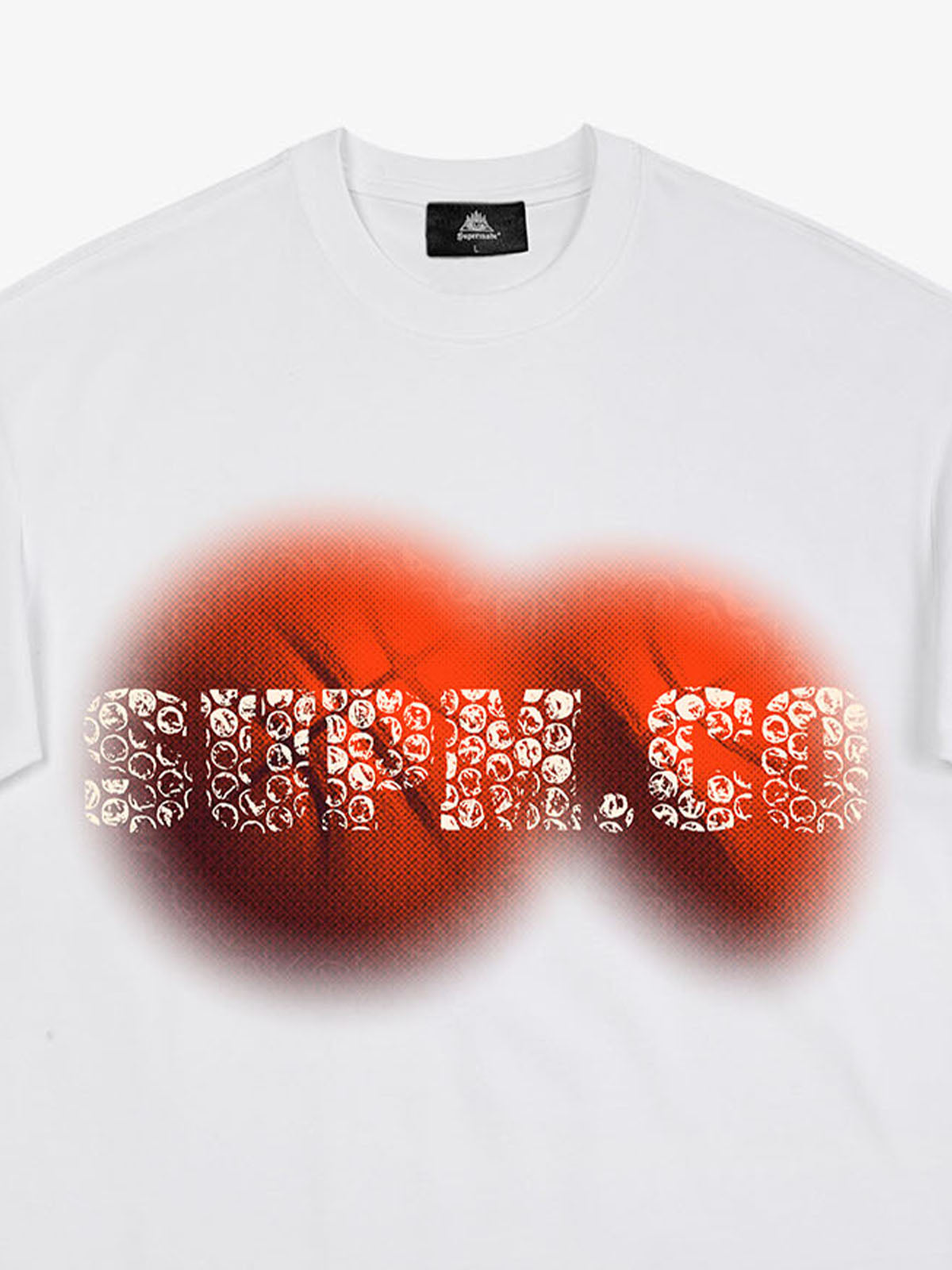 thesupermade-Foam texture basketball pattern print – Loose streetwear trendy T-shirt 