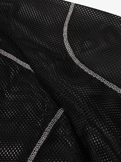 Mesh Jersey T-Shirt with Red Number 03 Print and Stitched Details?