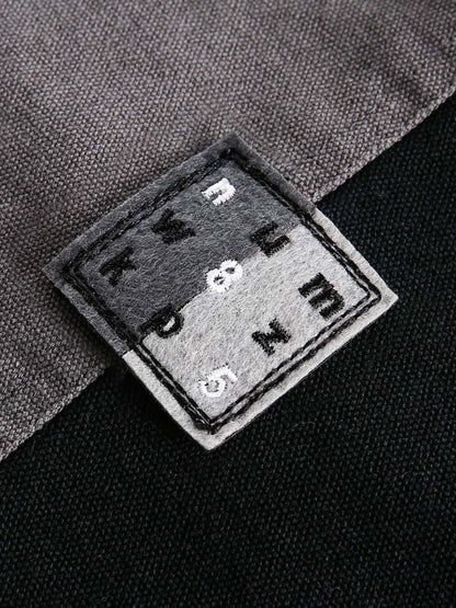 Contrast Color Spliced Graffiti Zip Up Jacket 