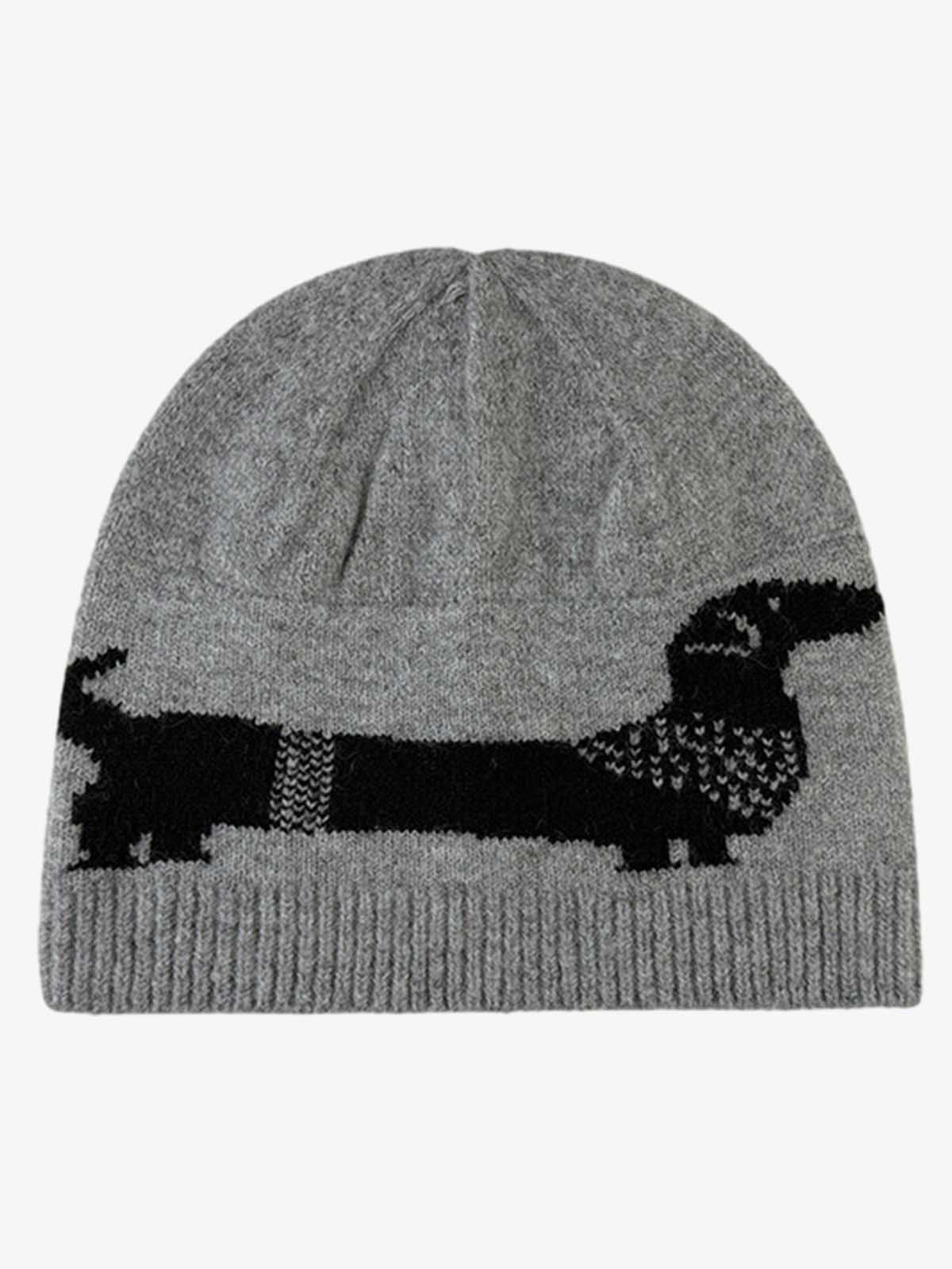 Knitted Wool Blend Winter Beanie Hat with Nordic Pattern and Ribbed Cuff?