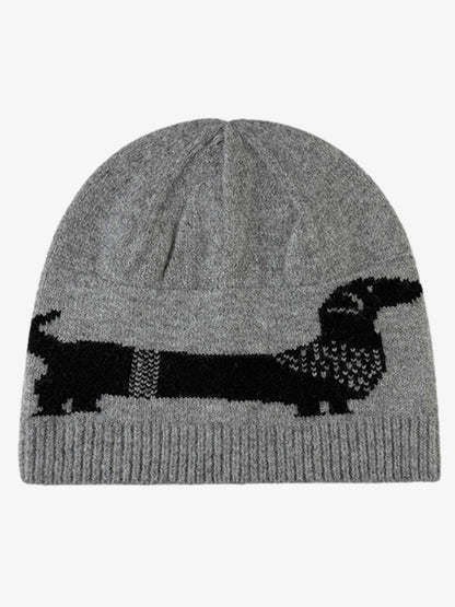 Knitted Wool Blend Winter Beanie Hat with Nordic Pattern and Ribbed Cuff?