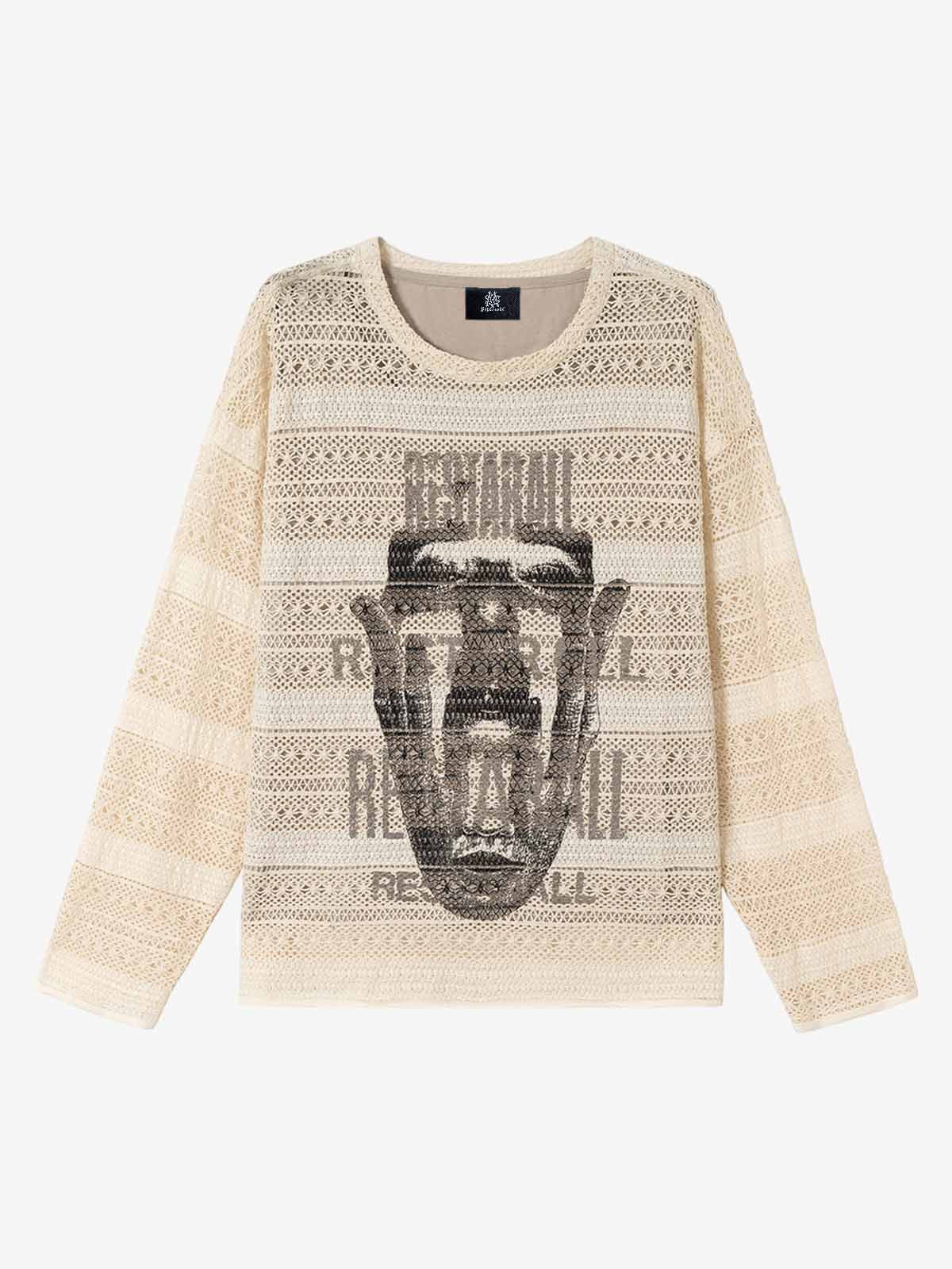 Hollow Portrait Totem Lined Blouse 