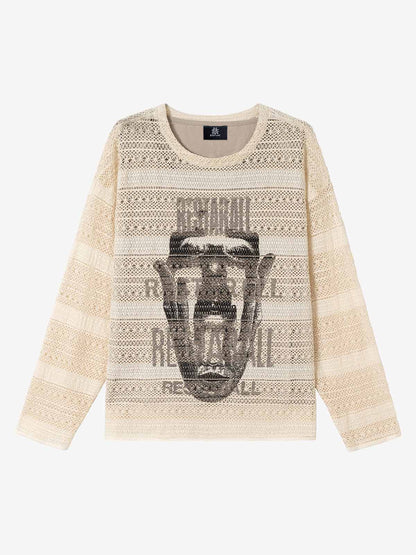 Hollow Portrait Totem Lined Blouse 