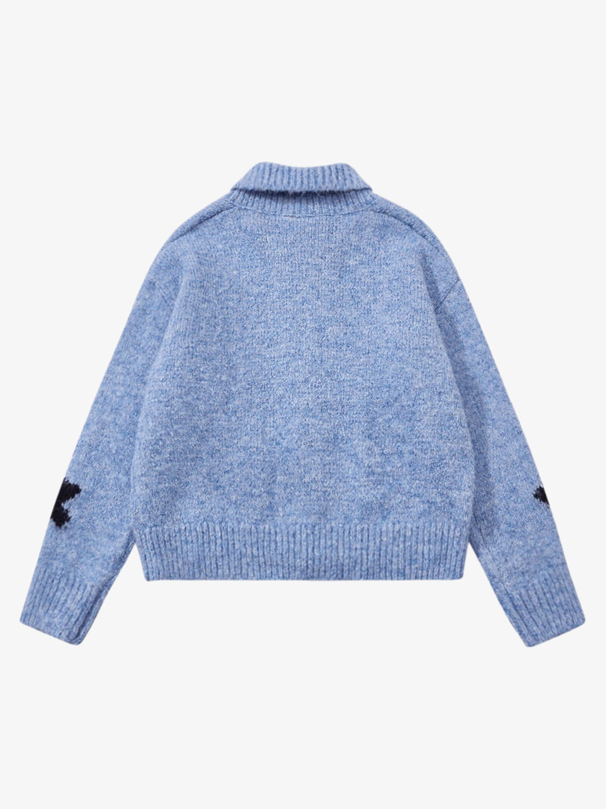 Stylish Star Pattern Zip-Up Knit Cardigan for Women 