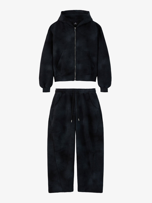 Cotton Blend Tie-Dye Hoodie & Sweatpants Set - Cozy Casual Lounge Wear for Women?