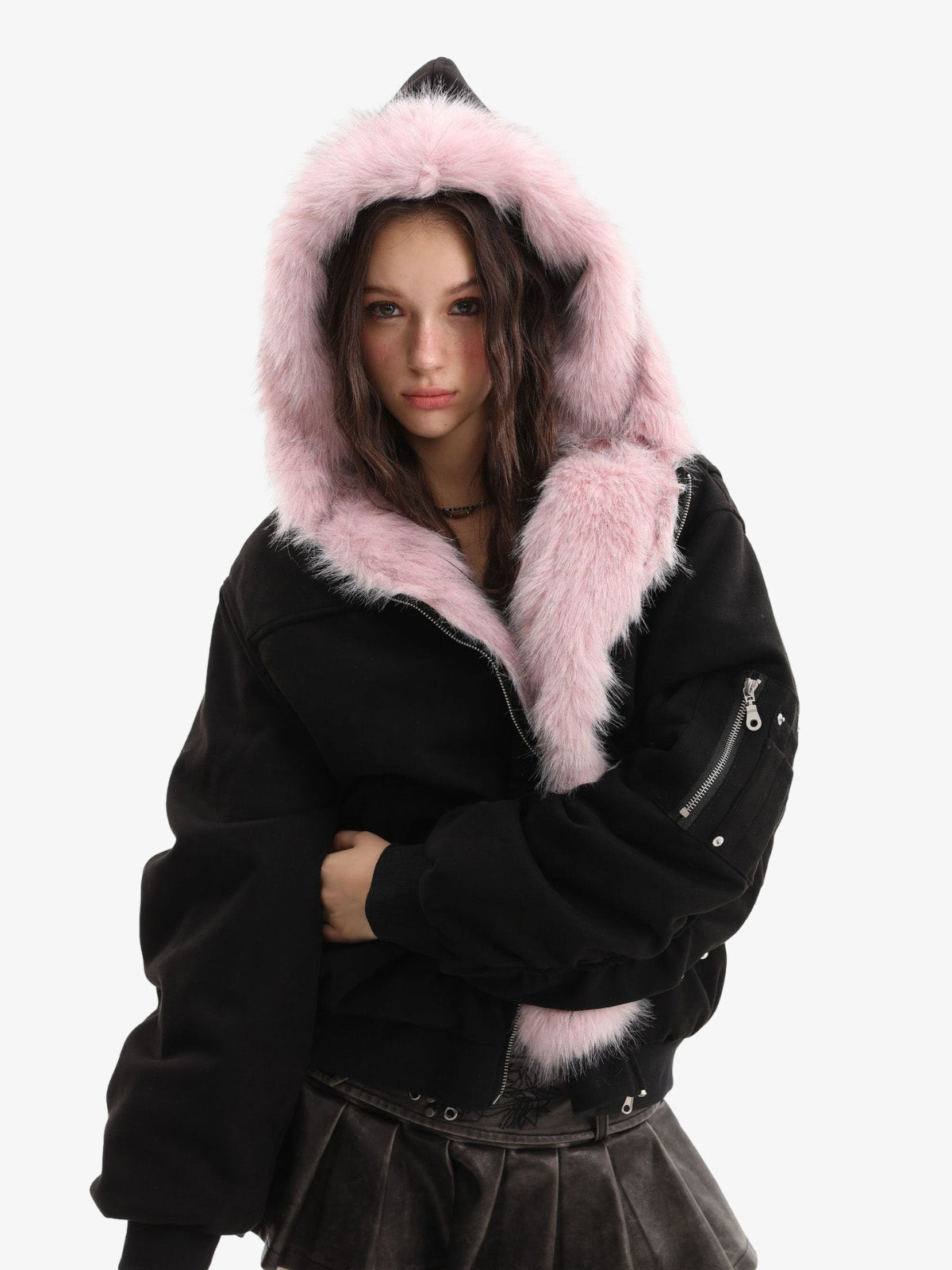 Stylish Faux Fur Hooded Jacket for Winter Warmth and Fashion 