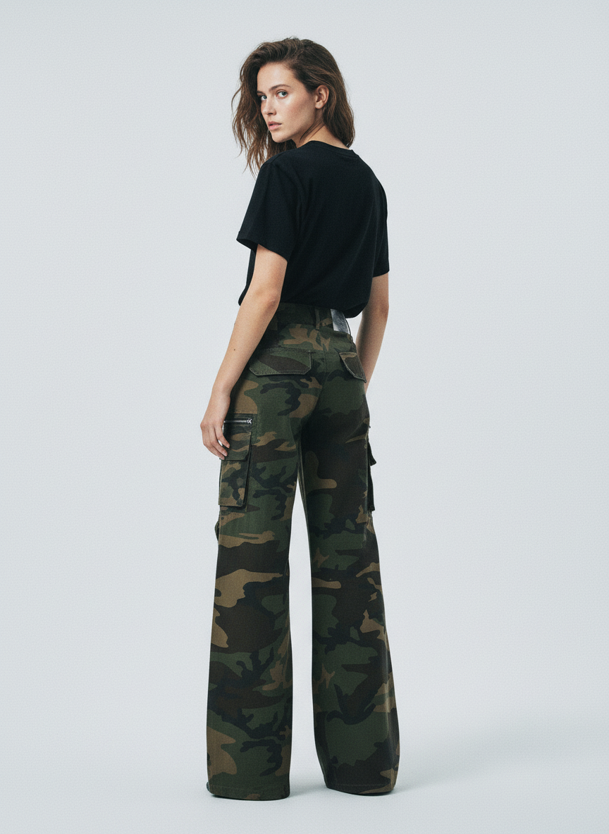 Vintage Multi-Pocket Functional Camo Cargo Pants