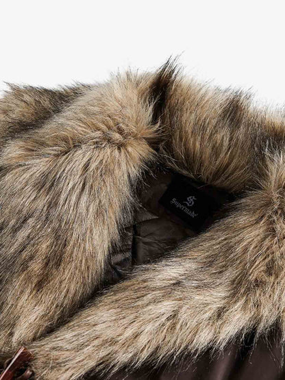 Fur Toggle Puffer Jacket