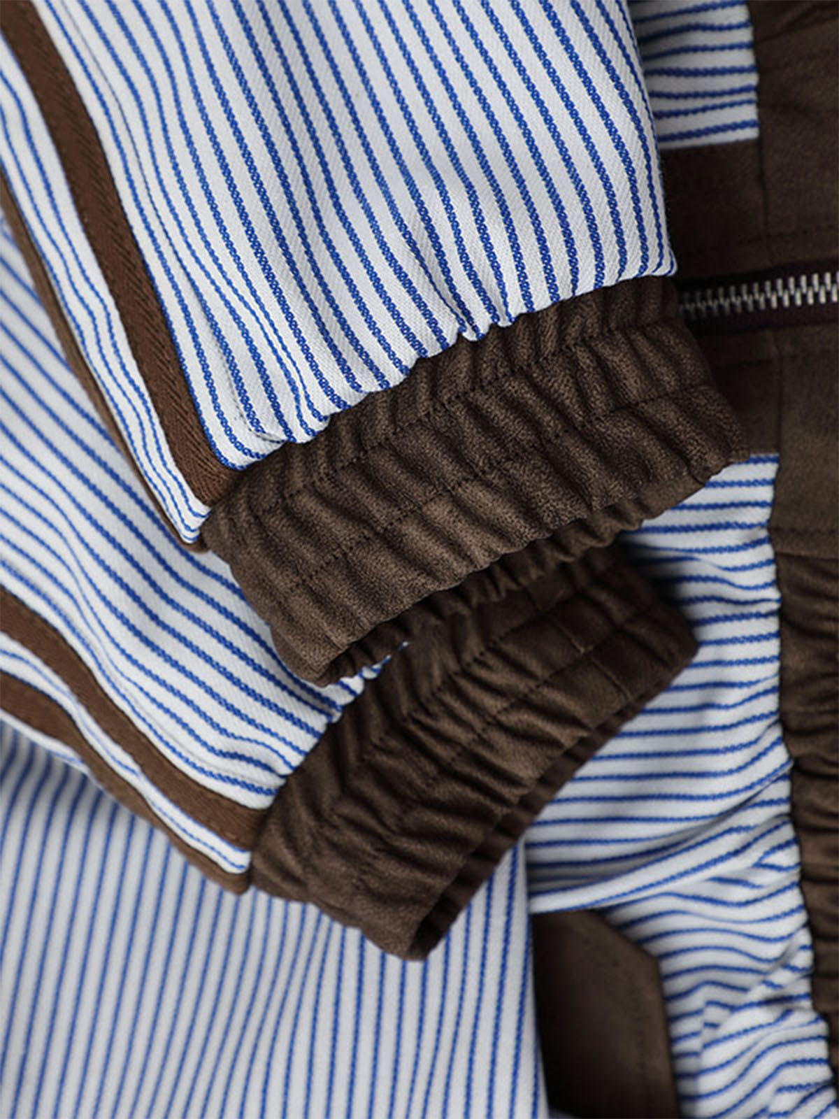 Striped Bomber Jacket with Contrast Panels for Women 