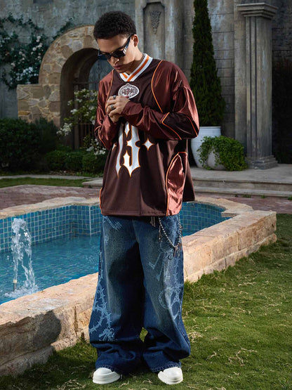 Supermade American Gothic Font Satin Mesh Jersey?