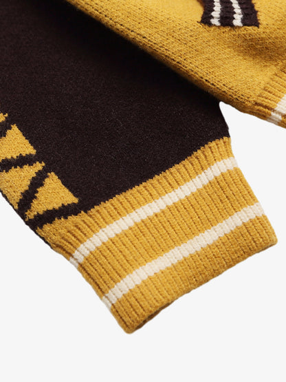 Stylish Contrast Panel Zip-Up Sweater for Casual Wear 