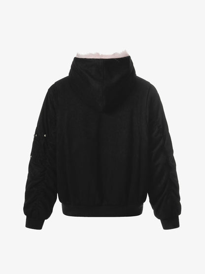 Stylish Faux Fur Hooded Jacket for Winter Warmth and Fashion 