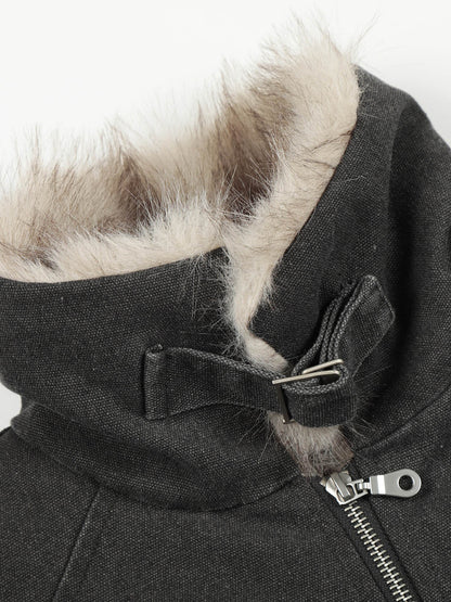 Stylish Winter Bomber Jacket with Faux Fur Collar - Perfect for Cold Weather 