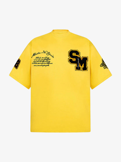 Retro Motorcycle Style Heavy Patch Embroidered T-shirt 