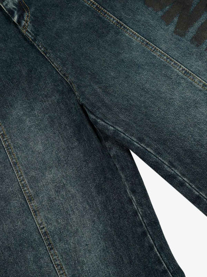 Vintage Washed Vibe Scimitar Wide-Leg Jeans 